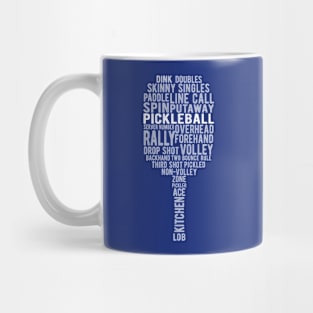 Pickleball Terminology Word Cloud for Avid Picklers Mug